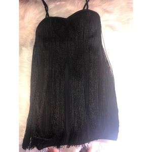 Black Fringed Dress